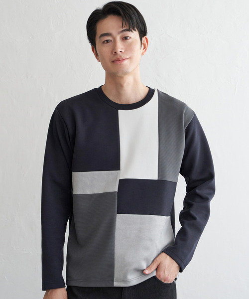 ikka(イッカ)の「【芸能人着用】ブロックスダンボールクルーネック(スウェット・メンズ・ホワイト/ネイビー/ワイン/グリーン・M/L/XL/S)」の7枚目の写真