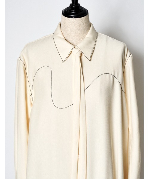 【RUMCHE】Art Stitch Shirt Dress シャツワンピース Art Stitch Shirt Dress / アートステッチシャツドレス（シャツ