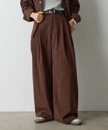 メゾンエウレカ ブラウン コーデュロイ ワイドパンツ オーバーサイズド コーデュロイ イージーパンツ BLACK LABEL