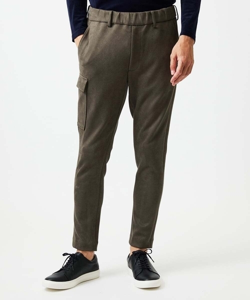 MICHEL KLEIN HOMME   （ミッシェルクランオム）の「【セットアップ】スエード調スウェットパンツ（カーゴパンツ・メンズ・カーキ/ブラック・MEDIUM/X-LARGE/LARGE）」の3枚目の写真