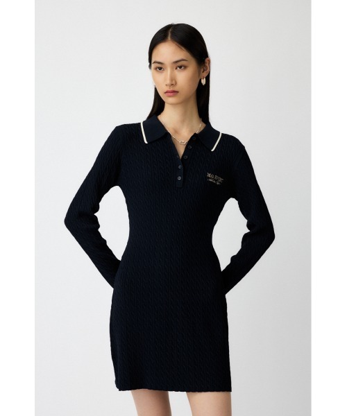 LOGO CABLE KNIT MINI DRESS / ロゴ ケーブル ニット ミニ ドレス