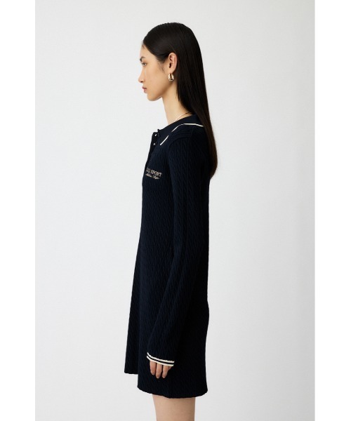 セール】LOGO CABLE KNIT MINI DRESS / ロゴ ケーブル ニット ミニ