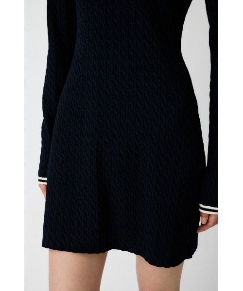 セール】LOGO CABLE KNIT MINI DRESS / ロゴ ケーブル ニット ミニ