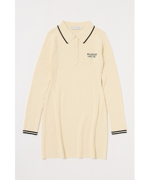 MOUSSY(マウジー)の「LOGO CABLE KNIT MINI DRESS / ロゴ ケーブル ニット ミニ ドレス(ワンピース・レディース・アイボリー/杢グレー/ネイビー・1/2)」の18枚目の写真