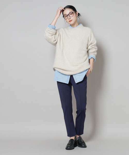 NANO universe（ナノユニバース）の「ピンタックポンチスリムパンツ（その他パンツ・レディース・ブラック/ネイビー・S/M）」の15枚目の写真