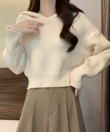 フード付き ニット」に該当するレディースのニット/セーター