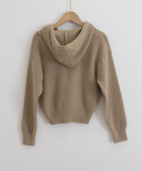 セール】ニットパーカーフード付き ニットセーター（ニット/セーター