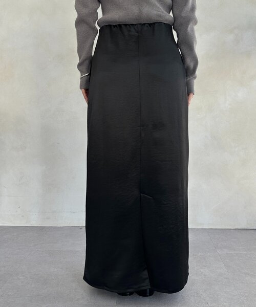 Thevon（ゼボン）の「サテンIラインスカート（スカート・レディース・ブラック/ベージュ・M/S）」の6枚目の写真