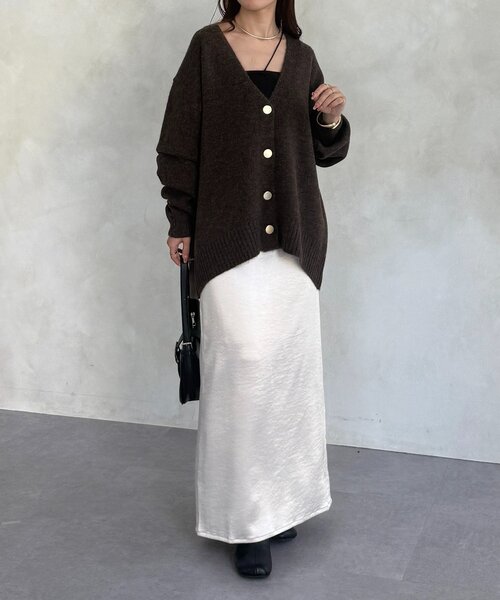 Thevon（ゼボン）の「サテンIラインスカート（スカート・レディース・ブラック/ベージュ・M/S）」の19枚目の写真