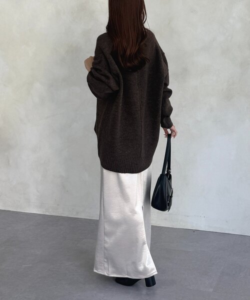 Thevon（ゼボン）の「サテンIラインスカート（スカート・レディース・ブラック/ベージュ・M/S）」の20枚目の写真