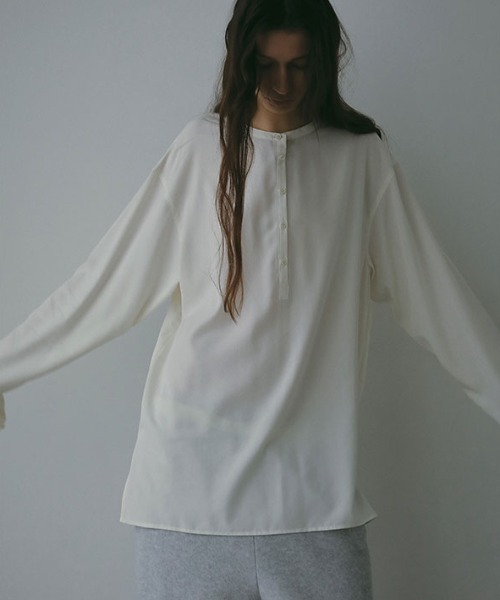 ETRE TOKYO シアーヘンリーネックプルオーバー シアーヘンリーネックプルオーバー（Tシャツ/カットソー）｜ETRE