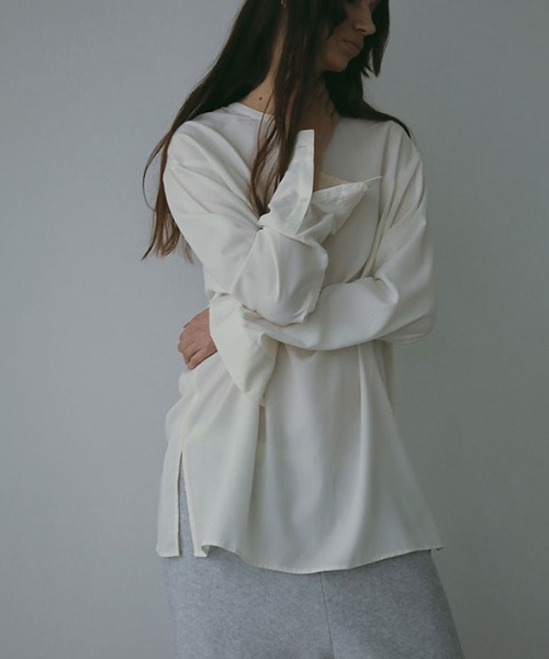 ETRE TOKYO シアーヘンリーネックプルオーバー シアーヘンリーネックプルオーバー（Tシャツ/カットソー）｜ETRE