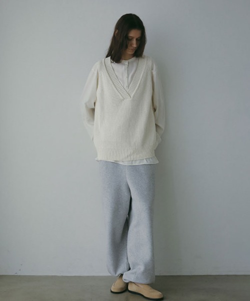 ETRE TOKYO シアーヘンリーネックプルオーバー シアーヘンリーネックプルオーバー(F OFF WHITE): トップス