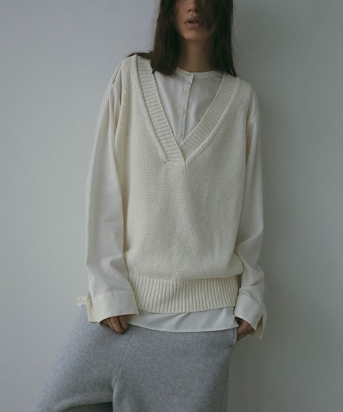 ETRE TOKYO 25AW シアーヘンリーネックプルオーバー ブラック シアーヘンリーネックプルオーバー（Tシャツ/カットソー）｜ETRE