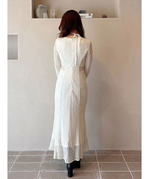 MERCURYDUO（マーキュリーデュオ）の「カットレースブロッキングフレアスリーブマーメイドワンピース（ワンピース・レディース・ブラック/イエロー/ミント・SMALL/MEDIUM）」の20枚目の写真