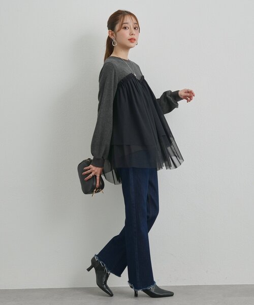 un dix cors(アンディコール)の「《美シルエット》ハイパーストレッチブーツカットデニム(デニムパンツ・レディース・インディゴブルー・0/1)」の11枚目の写真