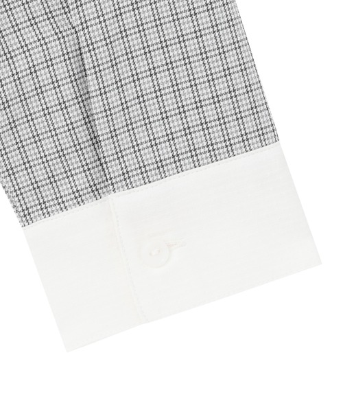 TOKYO SHIRTS（トウキョウシャツ）の「COFREX  ピンタック配色 ブラウス 長袖 レディースデザインシャツ（シャツ/ブラウス・レディース・グレー・S/M/L/LL/XL）」の4枚目の写真