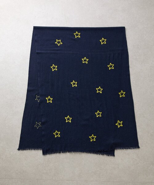 BEARDSLEY（ビアズリー）の「《CITRUS》星柄刺繍ストール（ストール/ショール・レディース・ネイビー・FREE）」の5枚目の写真