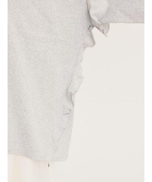 Samansa Mos2（サマンサ モスモス）の「[接触冷感]袖フリルロゴ刺繍Tシャツ（Tシャツ/カットソー・レディース・オレンジ/ダークブラウン/グリーン/グレー・F）」の14枚目の写真