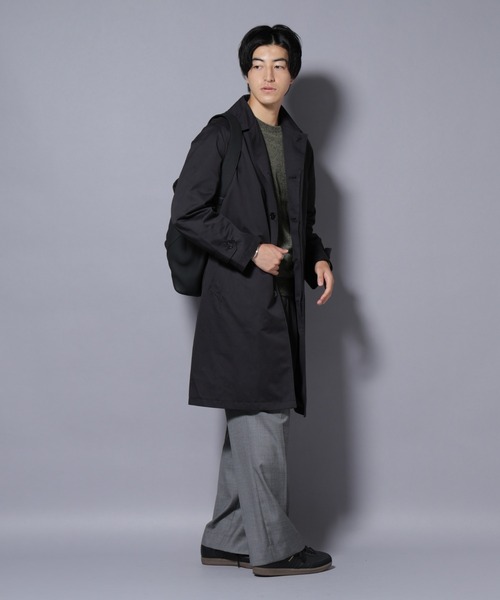 NANO universe（ナノユニバース）の「微起毛バルカラーコート（ステンカラーコート・メンズ・ブラック/ベージュ/ネイビー・S/M/L）」の19枚目の写真