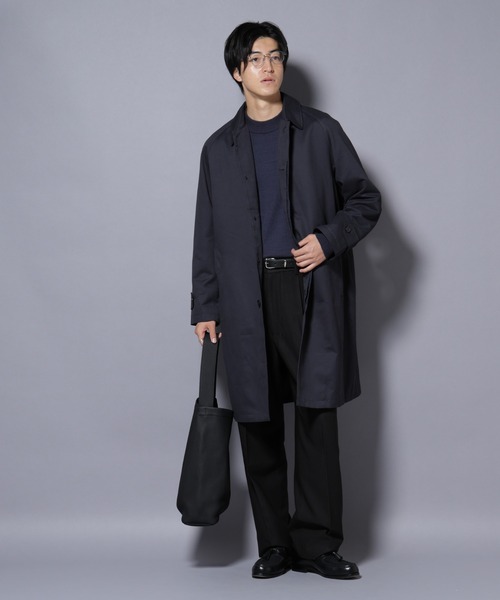 NANO universe（ナノユニバース）の「微起毛バルカラーコート（ステンカラーコート・メンズ・ブラック/ベージュ/ネイビー・S/M/L）」の12枚目の写真