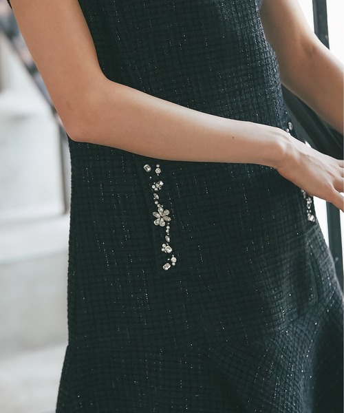 tocco closet（トッコ　クローゼット）の「ポケットビジュー付きツイードジャンパースカート（ジャンパースカート・レディース・アイボリー/ブラック・M）」の15枚目の写真