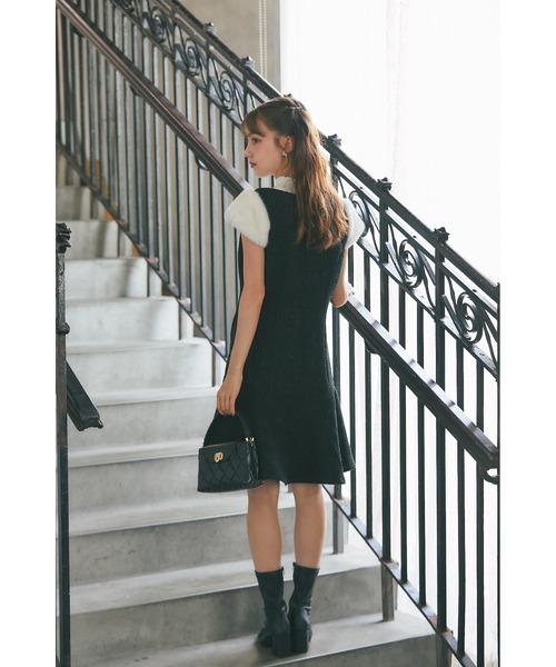 tocco closet（トッコ　クローゼット）の「ポケットビジュー付きツイードジャンパースカート（ジャンパースカート・レディース・アイボリー/ブラック・M）」の12枚目の写真