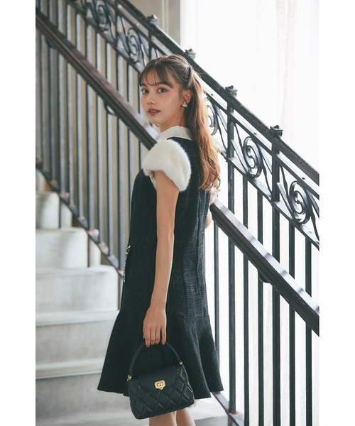 tocco closet（トッコ　クローゼット）の「ポケットビジュー付きツイードジャンパースカート（ジャンパースカート・レディース・アイボリー/ブラック・M）」の17枚目の写真