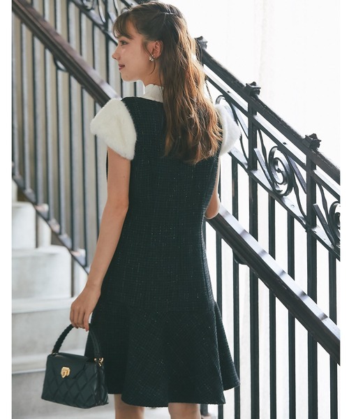 tocco closet（トッコ　クローゼット）の「ポケットビジュー付きツイードジャンパースカート（ジャンパースカート・レディース・アイボリー/ブラック・M）」の18枚目の写真