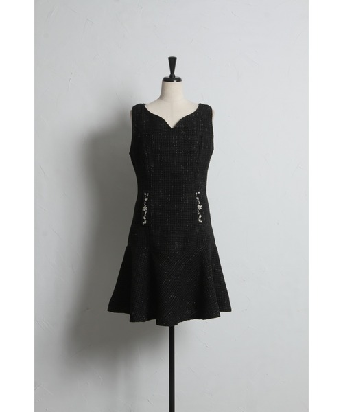 tocco closet（トッコ　クローゼット）の「ポケットビジュー付きツイードジャンパースカート（ジャンパースカート・レディース・アイボリー/ブラック・M）」の19枚目の写真