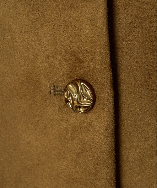 Olu.(オルドット)の「ベルベットスエードライクショートジャケット(ノーカラージャケット・レディース・ブラック/ブラウン・FREE)」の20枚目の写真