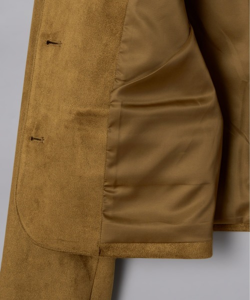 Olu.(オルドット)の「ベルベットスエードライクショートジャケット(ノーカラージャケット・レディース・ブラック/ブラウン・FREE)」の21枚目の写真