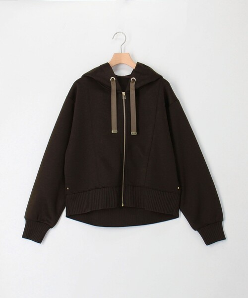 MICO COULIER（ミコクリエ）の「《セットアップ対応》軽量ボンディングパーカー（パーカー・レディース・ブラック/グレイッシュベージュ/ブラウン・38）」の21枚目の写真