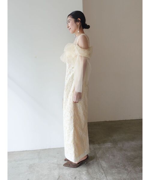 【美品】ラグナムーン ドレスSサイズ LAGUNAMOON LADYスリーブレースカッティングドレス（ピンク