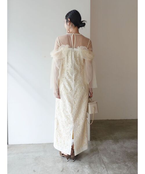 LAGUNAMOON(ラグナムーン)の「LADYボリュームチュールジャガードドレス(ドレス・レディース・イエロー/ミント/ブラック・SMALL/MEDIUM)」の7枚目の写真