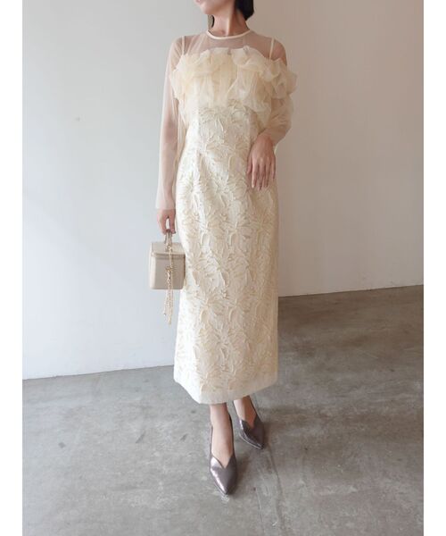 LAGUNAMOON(ラグナムーン)の「LADYボリュームチュールジャガードドレス(ドレス・レディース・イエロー/ミント/ブラック・SMALL/MEDIUM)」の13枚目の写真