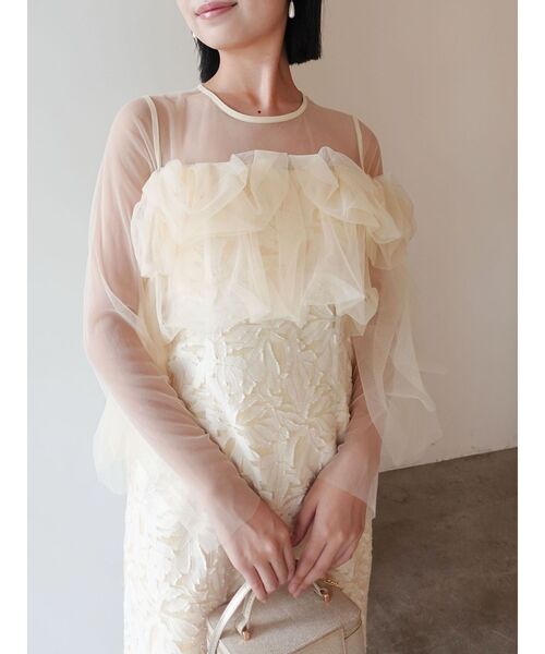 セール】LADYボリュームチュールジャガードドレス 結婚式 お呼ばれ