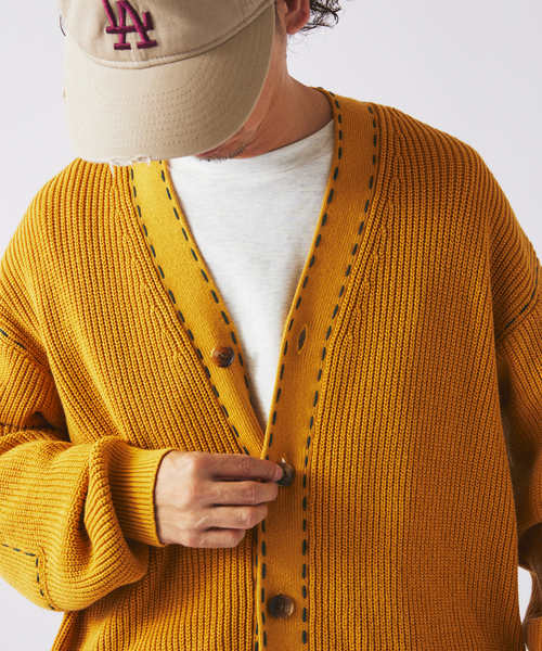 ハンド ステッチ アゼ ニット カーディガン（カーディガン