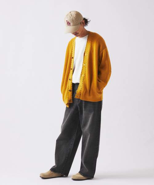 JOURNAL STANDARD relume（ジャーナルスタンダード　レリューム）の「ハンド ステッチ アゼ ニット カーディガン（カーディガン/ボレロ・メンズ・ネイビー/イエロー/ブラックミックス・MEDIUM/LARGE）」の20枚目の写真