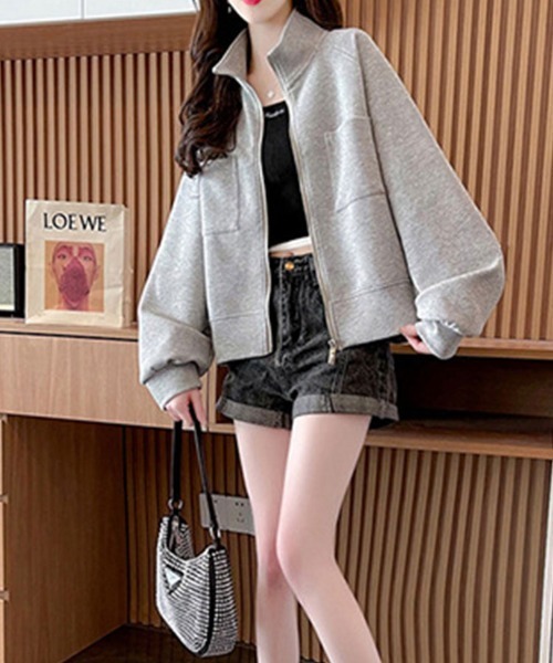 SallyLunn(サリーラン)の「スタンドカラーポケットブルゾン(ブルゾン・レディース・ホワイト/グレー・MEDIUM/LARGE)」の7枚目の写真