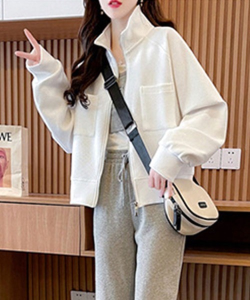 SallyLunn(サリーラン)の「スタンドカラーポケットブルゾン(ブルゾン・レディース・ホワイト/グレー・MEDIUM/LARGE)」の10枚目の写真