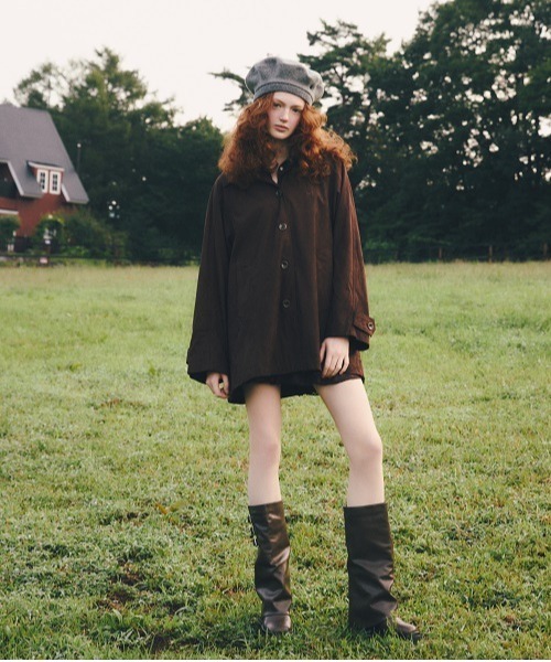 Heather(ヘザー)の「【POLO BCS(ポロ・ビーシーエス)】Beret 602801(ハンチング/ベレー帽・レディース・ブラック/グレー・ONE SIZE)」の4枚目の写真