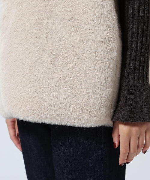 Risley(リズレー)の「Risley/リズレー/ラビットファー風ベスト(その他アウター・レディース・ベージュ/グレー・F)」の12枚目の写真