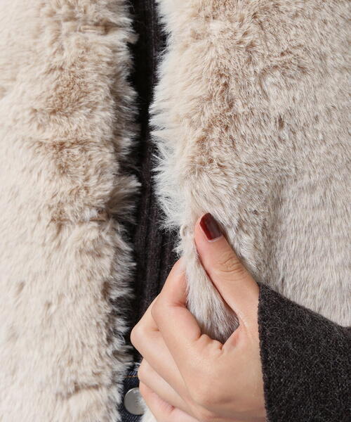 Risley(リズレー)の「Risley/リズレー/ラビットファー風ベスト(その他アウター・レディース・ベージュ/グレー・F)」の13枚目の写真