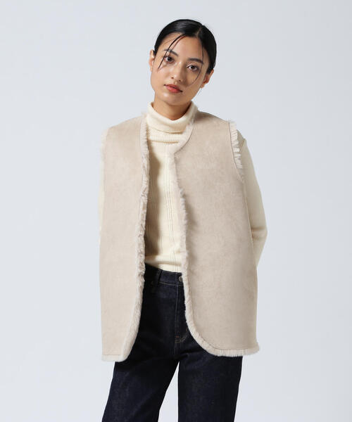 Risley(リズレー)の「Risley/リズレー/ラビットファー風ベスト(その他アウター・レディース・ベージュ/グレー・F)」の14枚目の写真