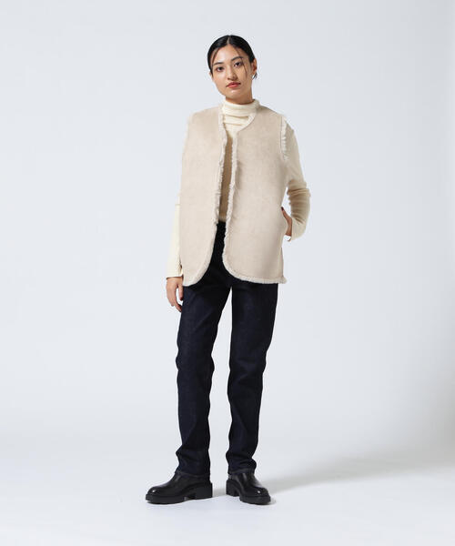 Risley(リズレー)の「Risley/リズレー/ラビットファー風ベスト(その他アウター・レディース・ベージュ/グレー・F)」の15枚目の写真