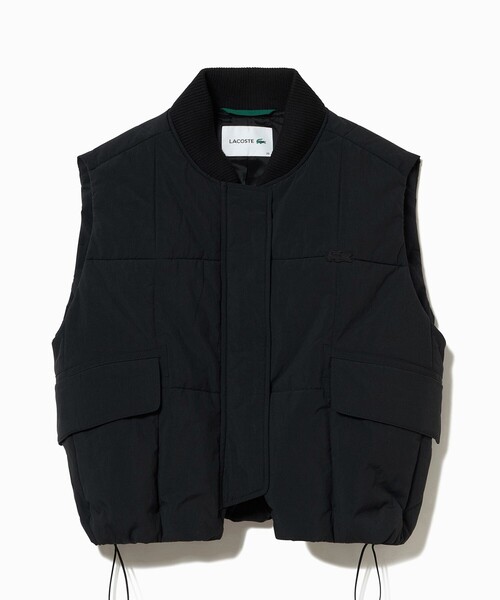 LACOSTE(ラコステ)の「クロップド丈 撥水 THERMORE中綿 ジップアップベスト(ダウンベスト・レディース・ブラック/オフホワイト・34/36/38/40)」の11枚目の写真