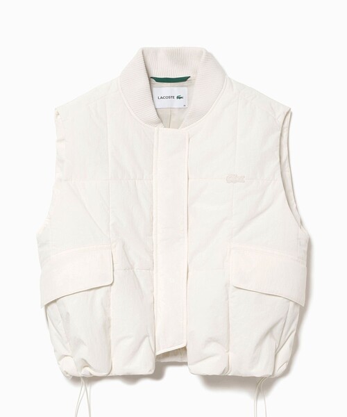 LACOSTE(ラコステ)の「クロップド丈 撥水 THERMORE中綿 ジップアップベスト(ダウンベスト・レディース・ブラック/オフホワイト・34/36/38/40)」の19枚目の写真