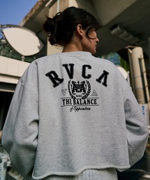 RVCA レディース ARCH COLLEGE CROPPED CREW トレーナー 【2025年秋冬モデル】 @autumn/ルーカアーチロゴショート丈スウェットトレーナー