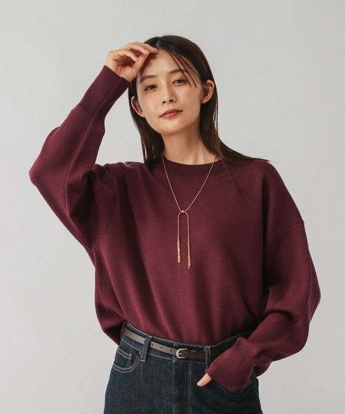 GLOBAL WORK（グローバルワーク）の「スウェットライククループルオーバー/571350（スウェット・レディース・グレー/グリーン系その他6/マスタード/ネイビー/ワインレッド/ホワイト系その他3/グレー系その他/ダークブラウン・LARGE/MEDIUM/SMALL）」の8枚目の写真